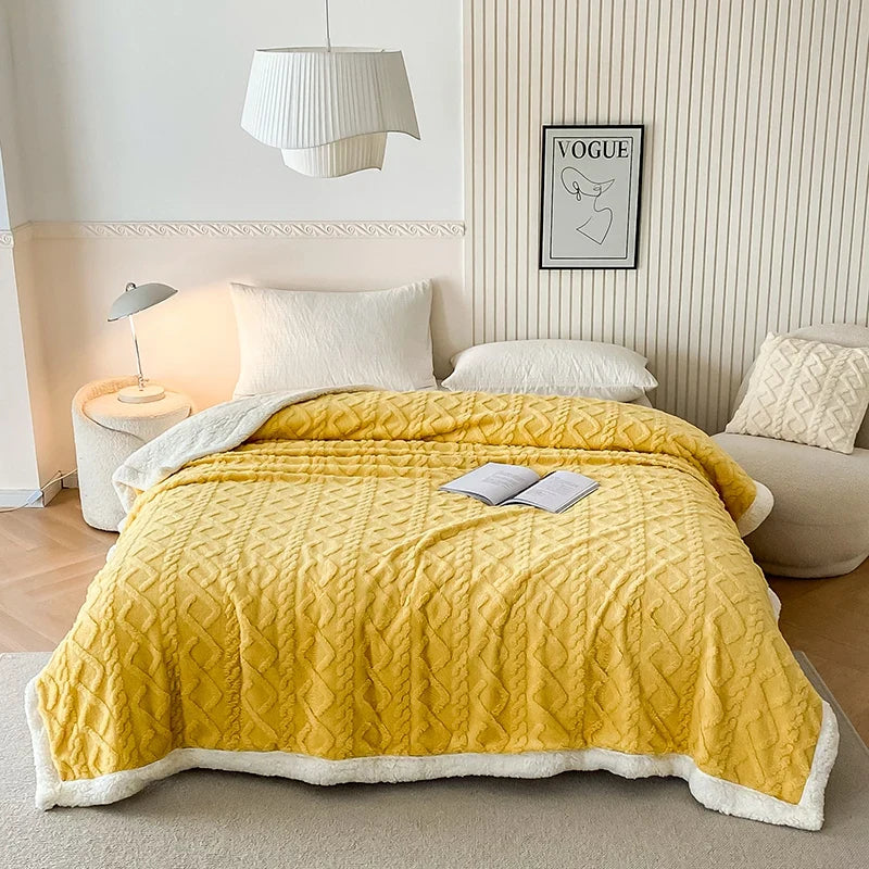 Product Image for Sandsberg | Solid Fleece-Decke Bett Überwurfdecken Dick Flauschig Warm Weich Reise-Decke Doppel-Lagen Plüsch-Decke Winter für Sofa Couch, 3 / 