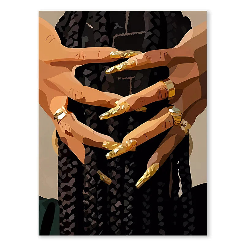 Product Image for Trendige Accessoires Poster Mode Schwarz Party Mädchen Kunst Wandkunst Nagelstudio Leinwand Malerei Zuhause Wohnzimmer Schlafzimmer Dekoration, 2 / 