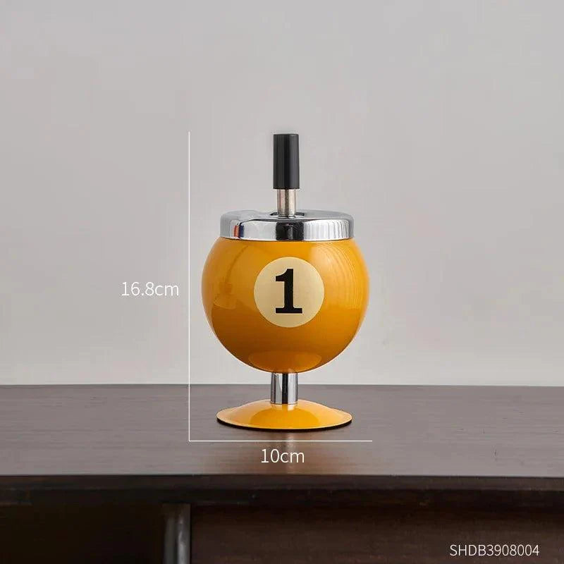 Product Image for Sandsberg | Schicker, von Billard inspirierter Metall-Aschenbecher - Stylisches Rauchzubehör und dekorativer Akzent für Zuhause und Büro, Stil C