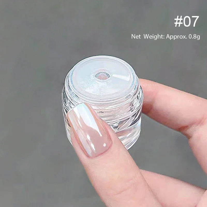 Product Image for Sandsberg | Aurora Pearl White Nails Glitter Dust Chrome Gradient Rubbing on Powder Mirror Reflective Magnetic Pigment Nagelkunst Dekorationen, 56594-
