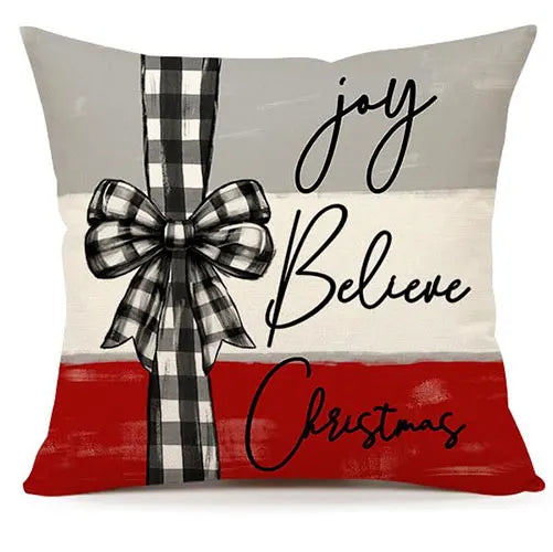 Product Image for Weihnachtsdesign Kissenbezüge 4er Set – Festliche Kissenhüllen für Weihnachten, Dekoration für Sofa, Wohnzimmer und Schlafzimmer, 45x45 cm, Stil 01 / 