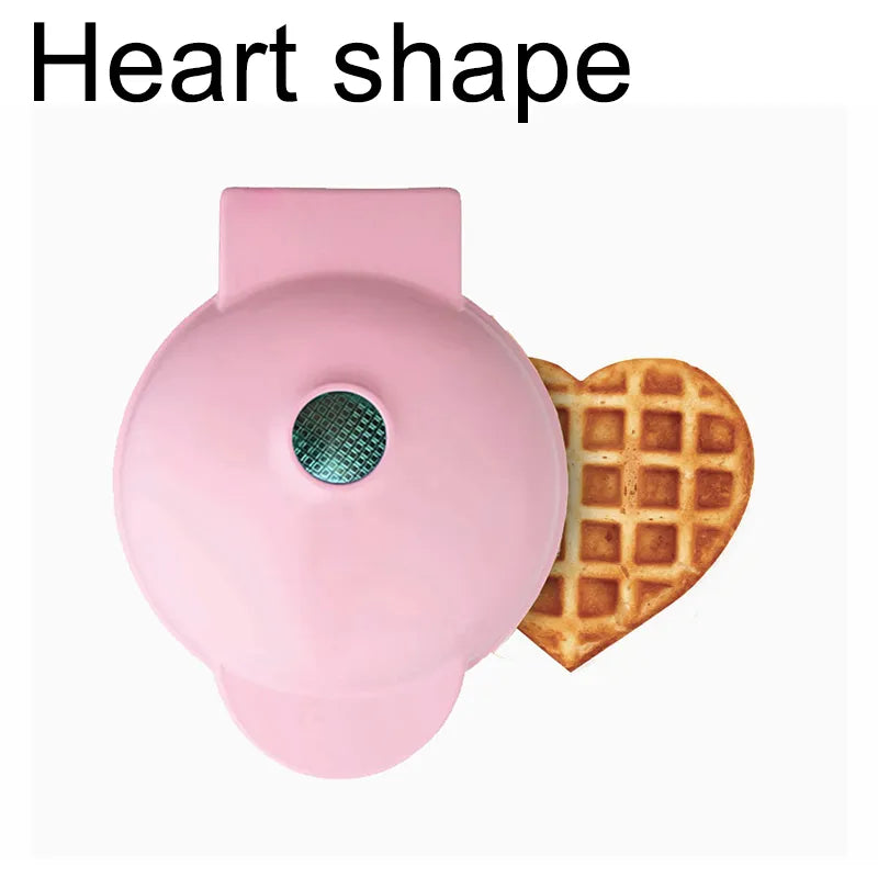 Product Image for Elektrische Mini-Waffelmaschine - 110V & 220V Küchenkochgerät für das Frühstück und Dessert der Kinder, kleine Spiegeleier, Pink Liebe Form / 220V