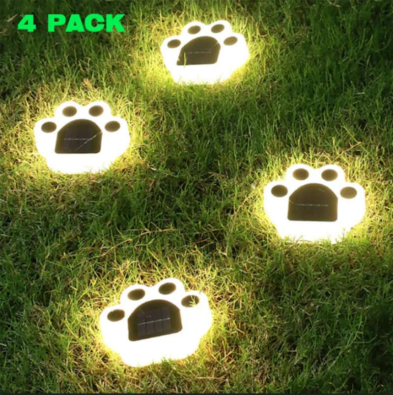 Product Image for Solar-LED-Pfotenlicht Wasserfeste Dekoration für draußen, Kriegslicht 4Stück