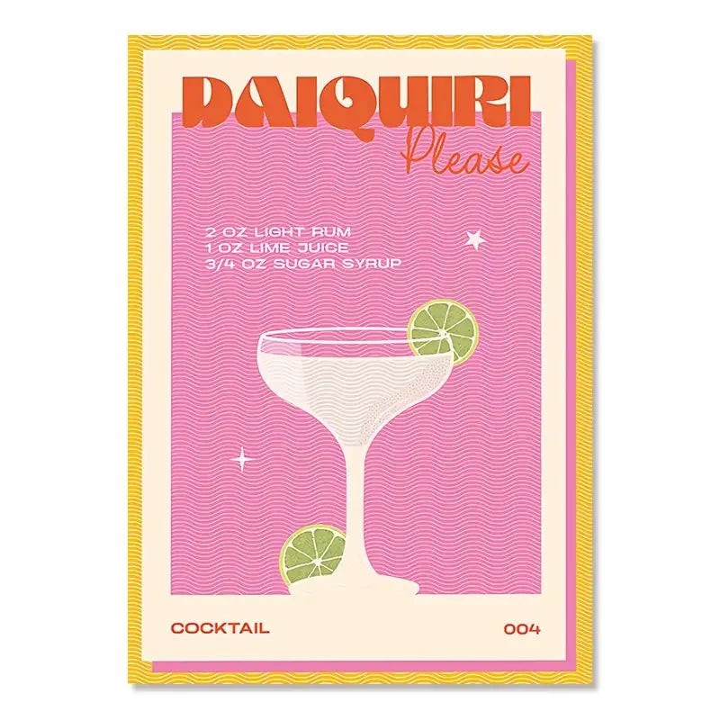 Product Image for Skandinavische einfache Wandkunst Cocktail Mojito Saft Getränke Leinwand Ölmalerei Poster Drucke Wohnen Schlafzimmer Wohnzimmer Dekoration, AHP0308-1 