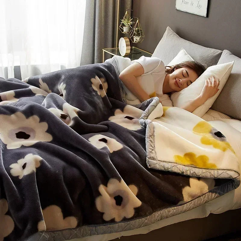 Product Image for Sandsberg doppelseitig bedruckte Herbst Winter Decken für das Bett weich warm verschlüsselte Flocking Raschel Decke hautfreundliche Gewichtsdecke, 10 