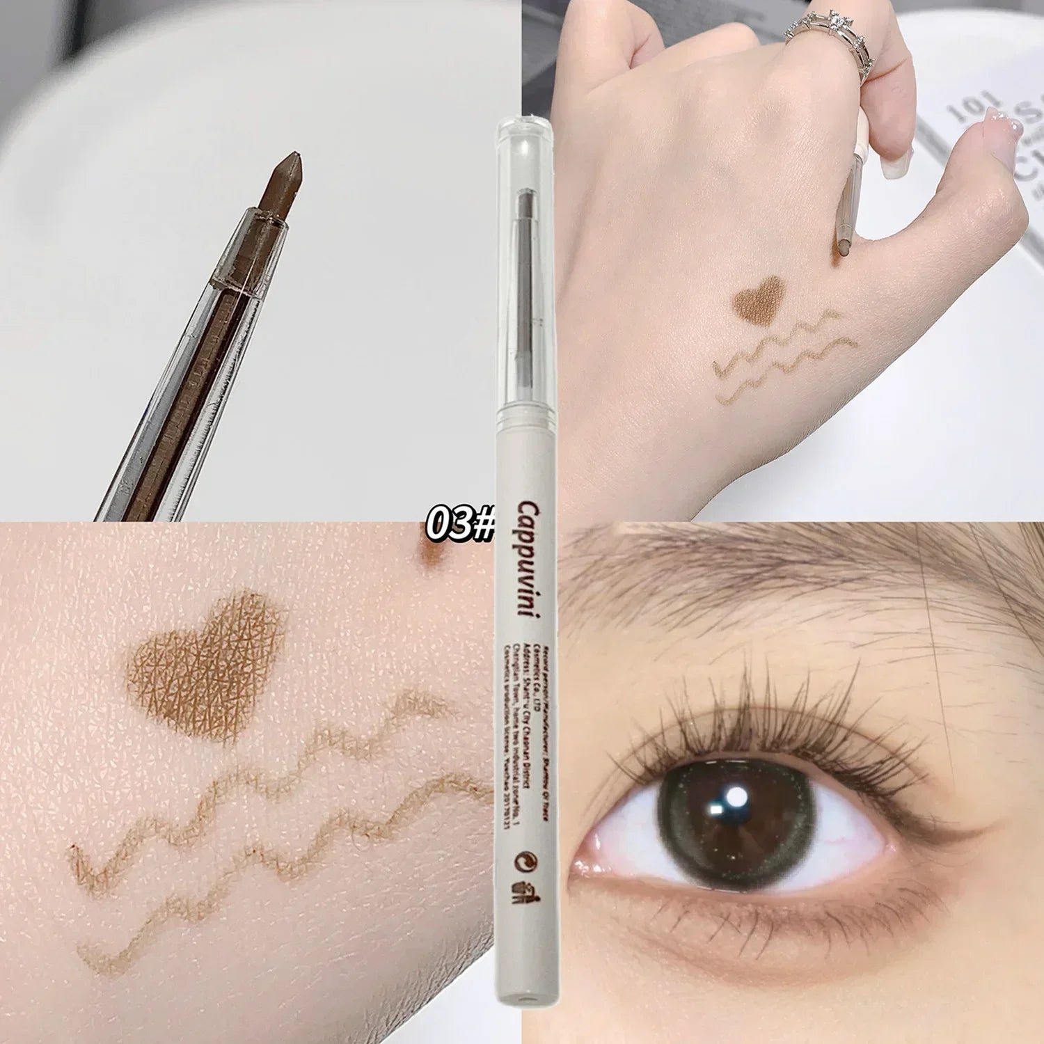 Product Image for Sandsberg | Matt Liegender Seidenraupen Eyeliner Gel Stift Wasserdicht Nicht Blühend Schnell Trocknender Eyeliner Bleistift Tee Braun Lidschatten 