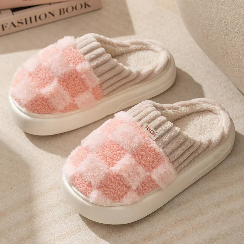 Product Image for Unisex Winter Hausschuhe – Kuschelige und rutschfeste Pantoffeln für Damen und Herren, Warme Slipper für kalte Tage, Rosa / 38-39