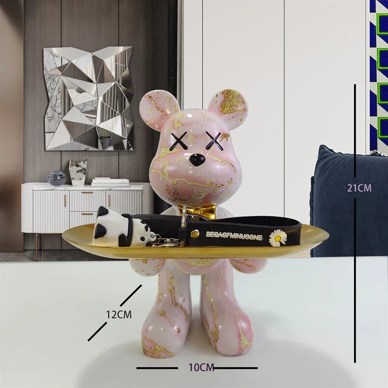 Product Image for Tablett zur Aufbewahrung von Violent Bear Statue, Autoschlüssel, Snacks, Ablage für den Eingang, Heimdekoration, Kunstharz, Ornamente, Schrank, 