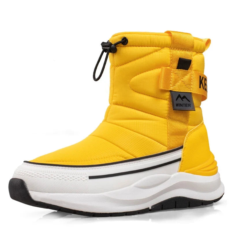 Product Image for Winterstiefel Damen Mehrfarbig Schnee Verdickt Warm Und Rutschfest Paar Plüsch Wasserdicht Legere Winter Schuhe, Frauen gelb / 36 Einlage 23.0cm