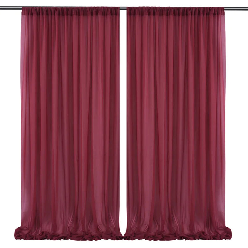Product Image for Sandsberg 1PC Salbeigrün Chiffon Hintergrundvorhänge, Durchsichtiger Stoff Hintergrund Drapes für Brautdusche Hochzeitsbogen Party Dekoration, 1PC 