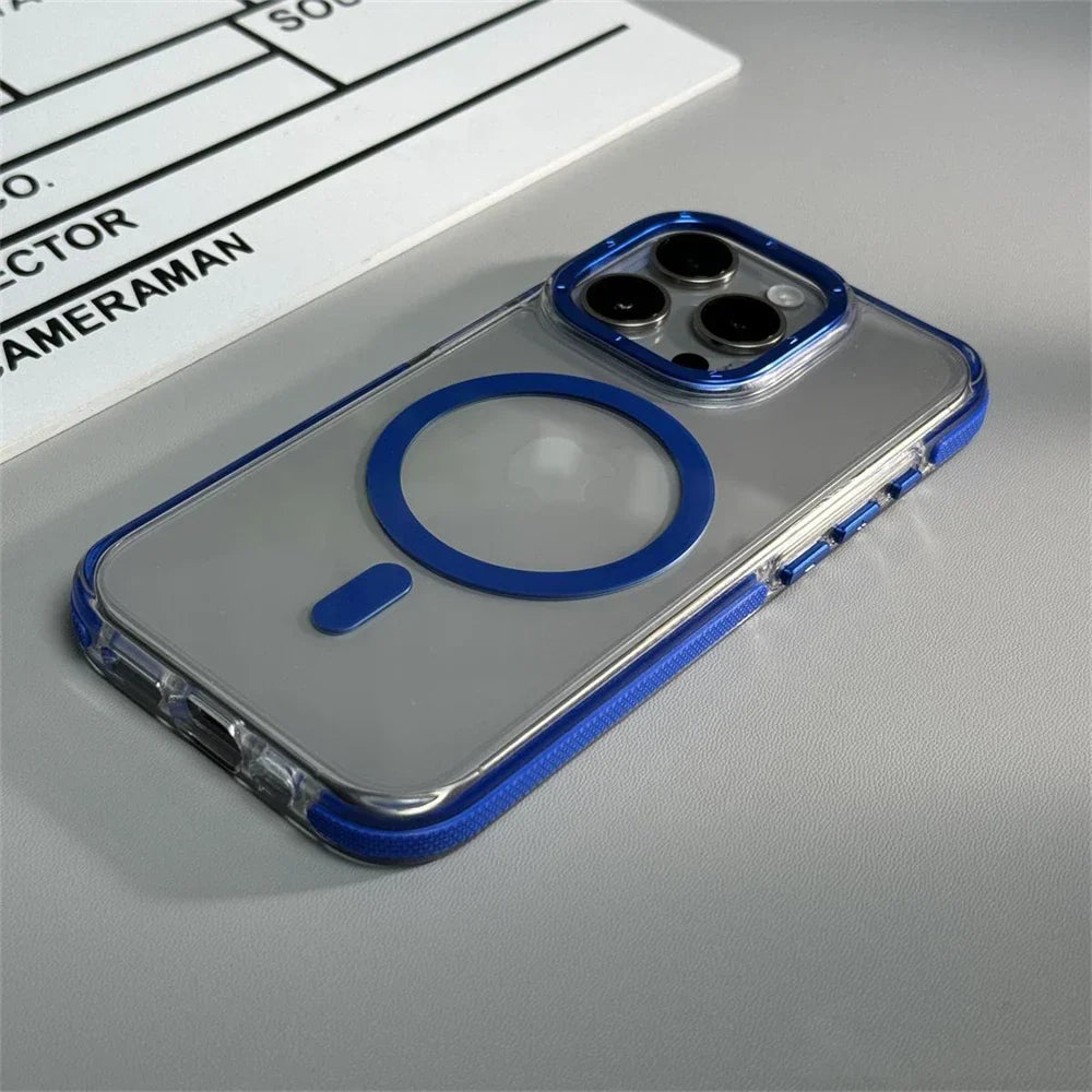 Product Image for Transparent Magnetic Wireless Case Für iPhone, Blau / Für iPhone 13 Pro