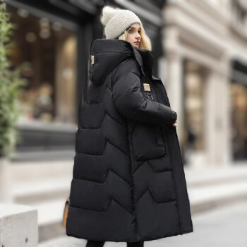 Product Image for VELVETWARM | Baumwolljacke | Damen Winterjacke mit abnehmbarer Kapuze, Schwarz / M