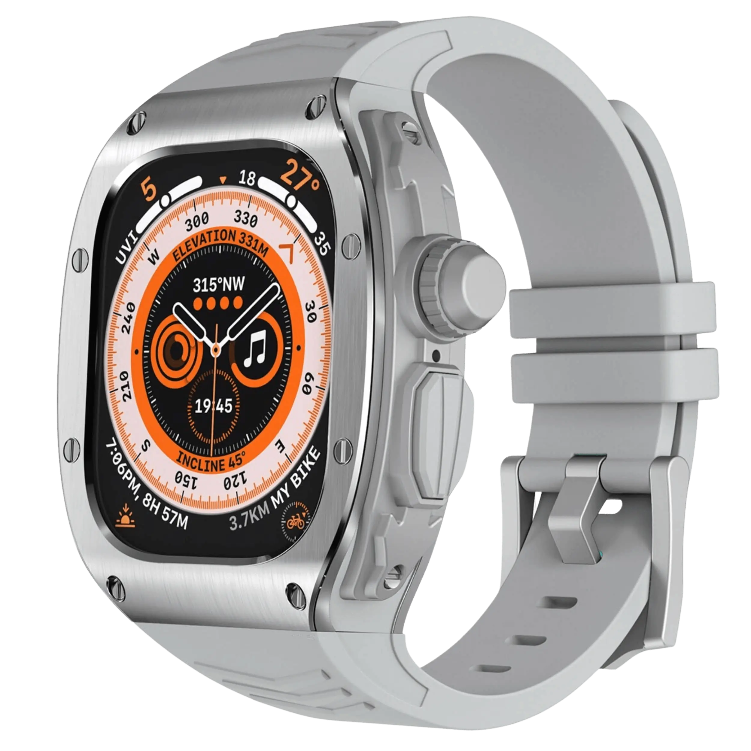 Product Image for Luxuriöse Schutzhülle für die Apple Watch Ultra, 49mm / Grau / Silber