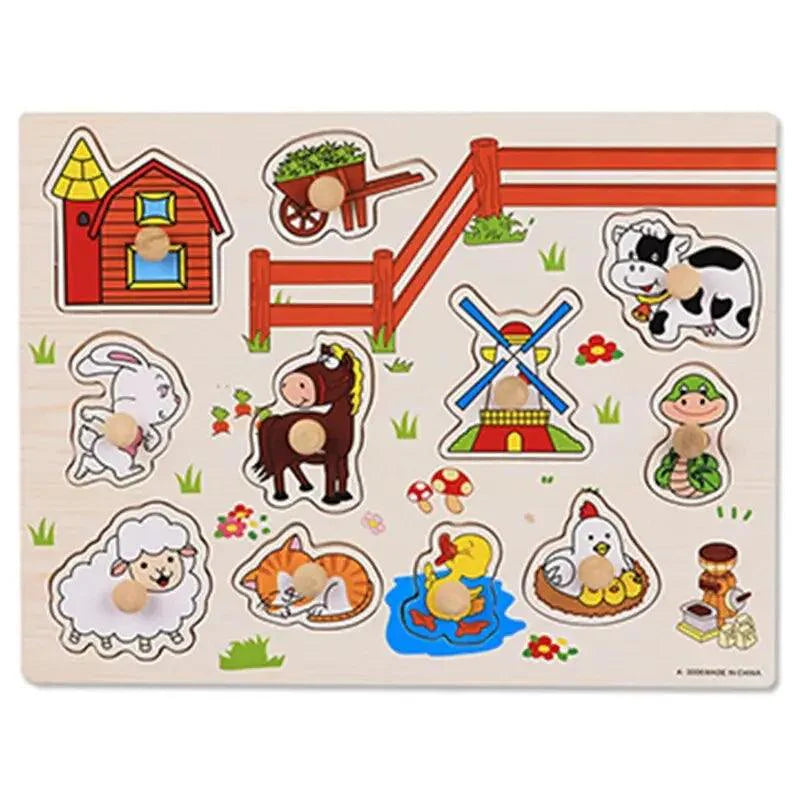 Product Image for Sandsberg | Interactieve Montessori Houten Puzzel Set - Leuk Leer Speelgoed voor Vroegkindelijke Ontwikkeling, WT586