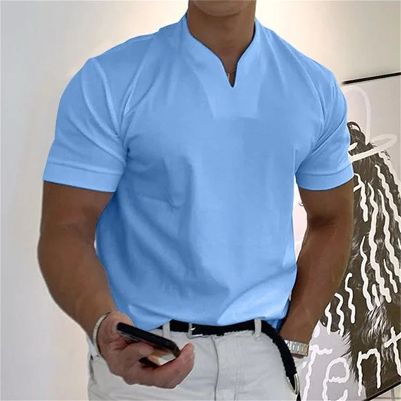 Product Image for Sport-T-Shirt mit V-Ausschnitt, Blau / 4XL(90-100kg)