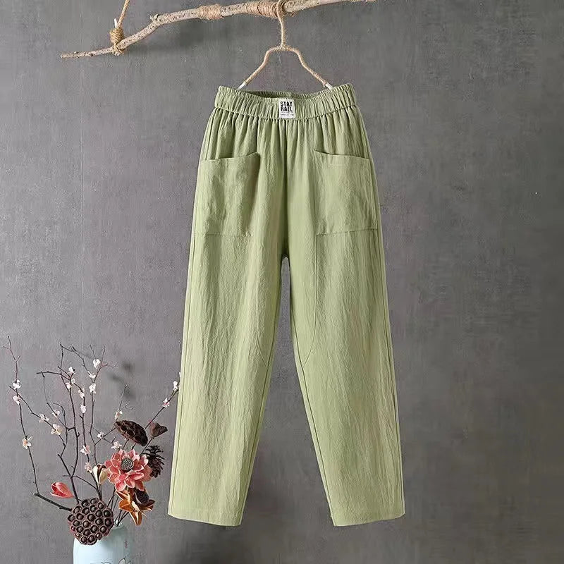 Product Image for VENIZE - Lässige und stylische Leinen Hose, Grün / XL