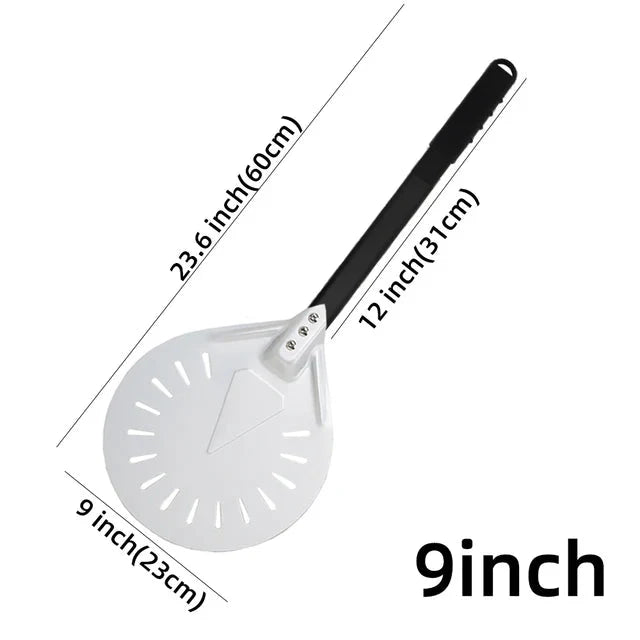 Product Image for Pizza Schaufel Drehpaddel Rund Pizza Werkzeug Holzgriff Antihaft, 9 Zoll 60 cm Metall / CHINA