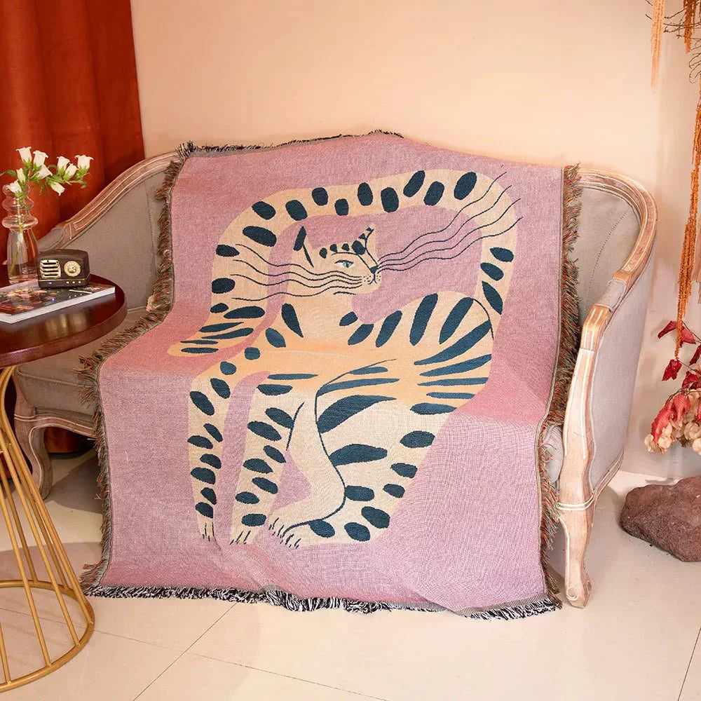 Product Image for Verspielte Pinke Katzendesign Sofadecke