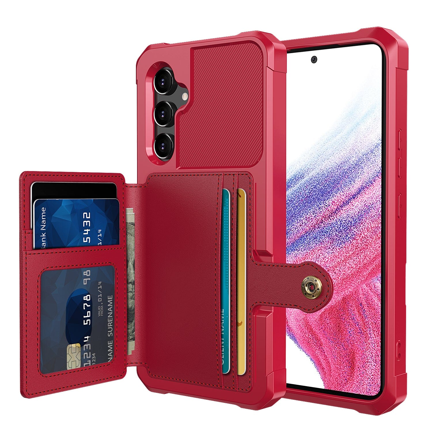 Product Image for Magnetische Leder Geldbörse Hülle für Samsung Galaxy A, Galaxy A52 4G / Rot