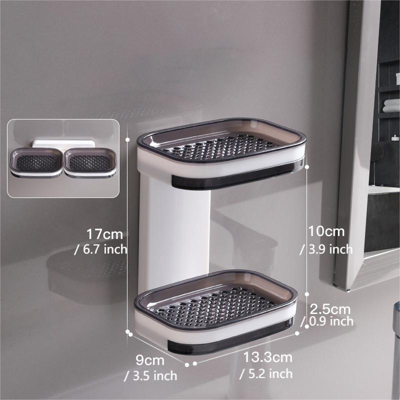 Product Image for Seifenschale mit Abtropfschale, Grau / Doppelschicht