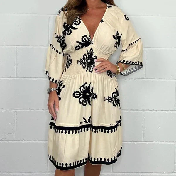 Product Image for Letzter Verkaufstag zum halben Preis Bedrucktes Sommerkleid für Damen, Khaki / M