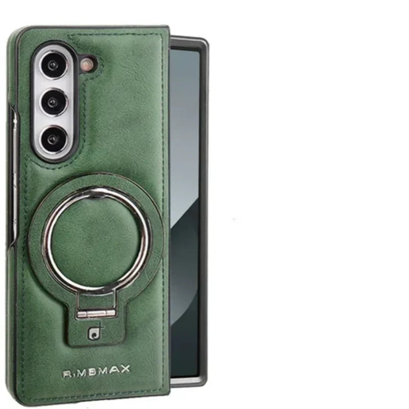 Product Image for Premium PU-Leder magnetische Hülle mit Standfuß für Samsung Fold 3/4/5/6, Grün / Z Fold 6