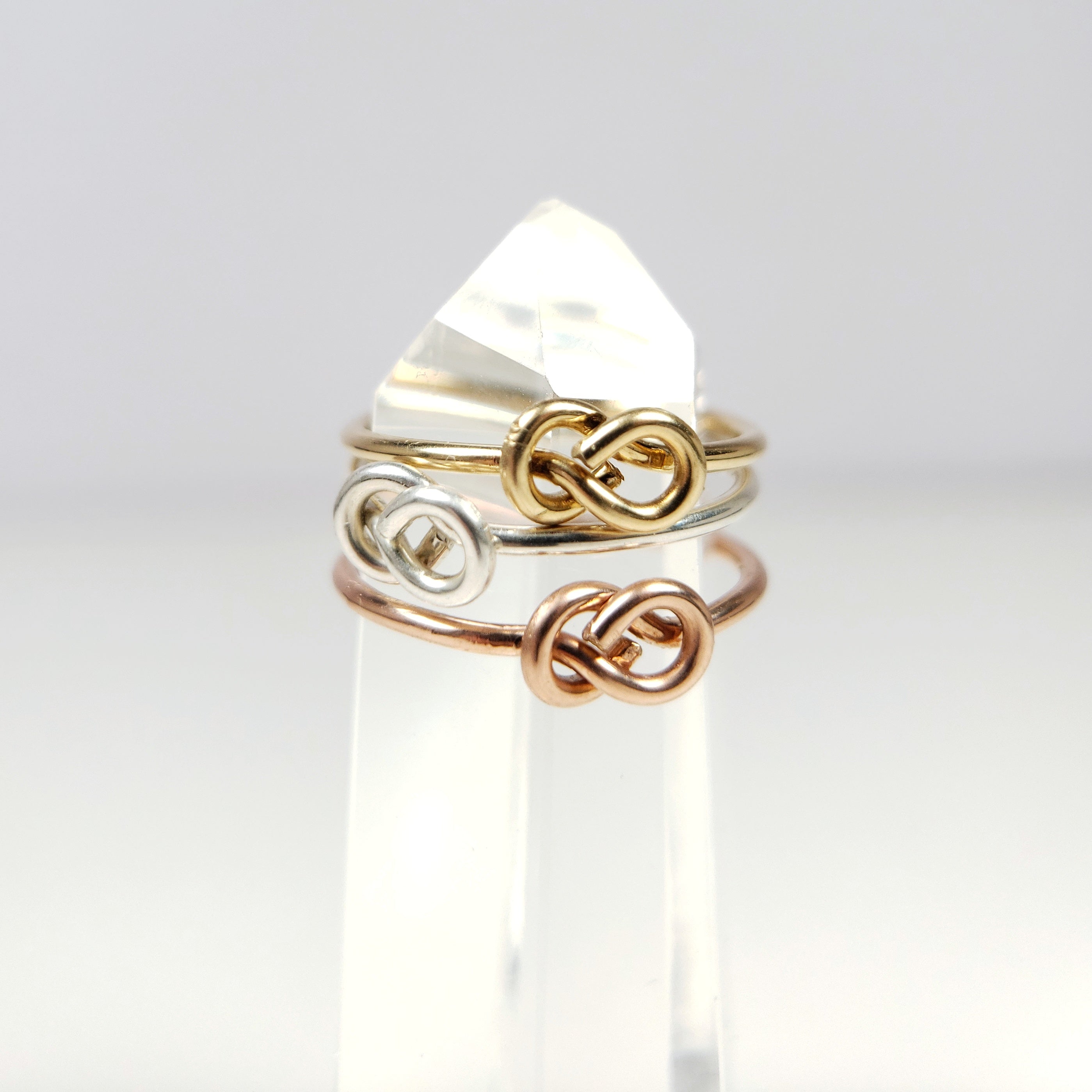 STONE HENgE] 韓国 14K Rose Gold Love Knot B0011 Ring ショッピング