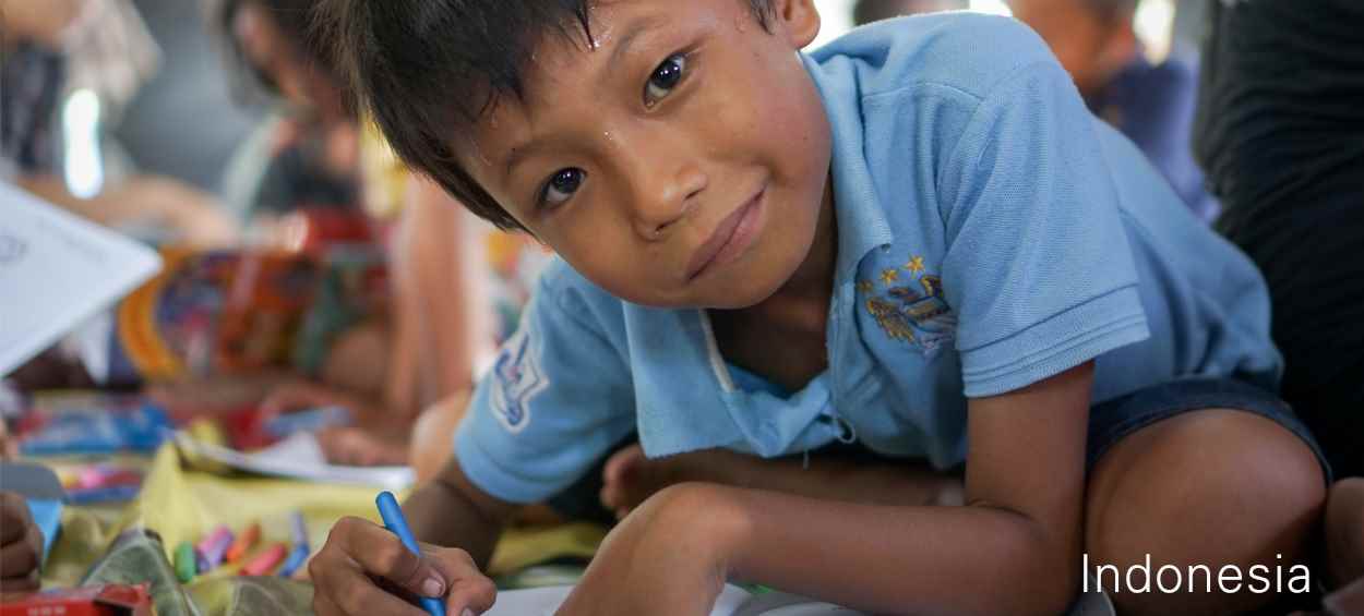 Child drawing at school