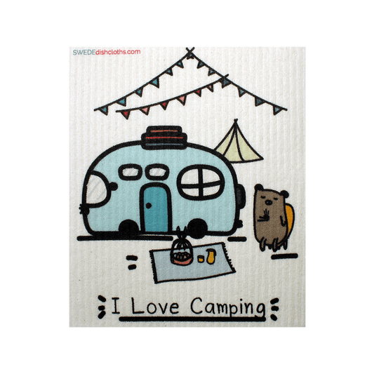 Lets go Camping Swedish Dishcloth