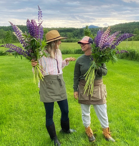 Jennifer and Manon, from Les Belles-Soeurs, with their local Lupins