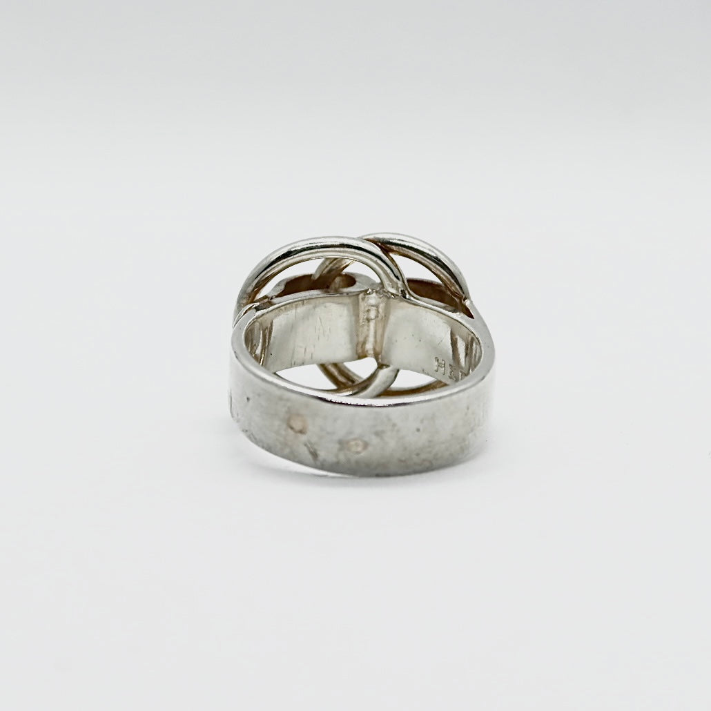 HERMES Deux anneaux Silver Ring 8号-