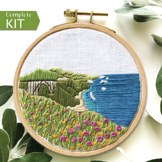 Flower Embroidery Kit for Beginners with Pattern and Instructions, Cross  Stitch Set, Make your spring embroidery pieces. Green plants are the