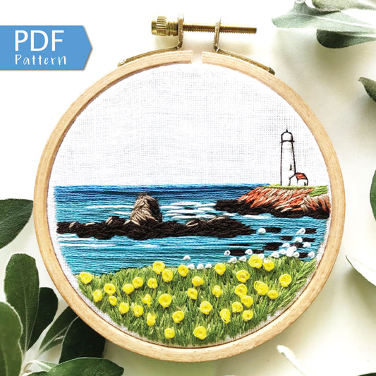 Lighthouse by the Bay: Beginner Embroidery Kit – Rosanna Diggs Embroidery