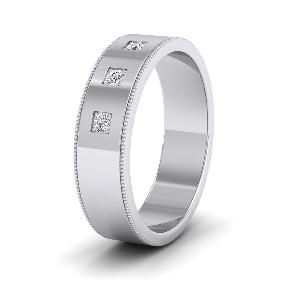 Mens three diamond wedding deals bands