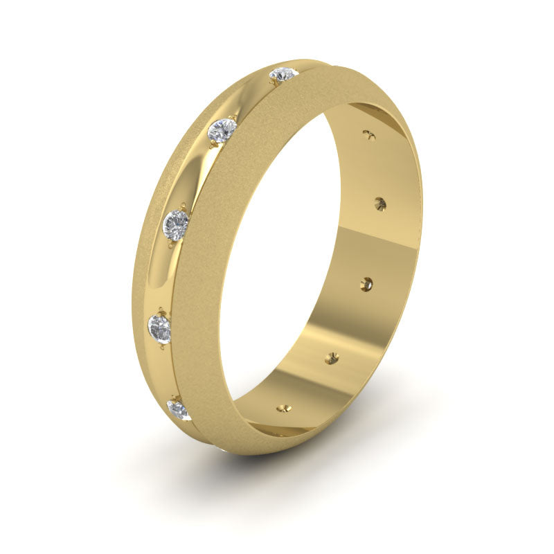 Bullnose Groove Pattern 9ct Yellow Gold 4mm Wedding Ring – dotJewellery.com