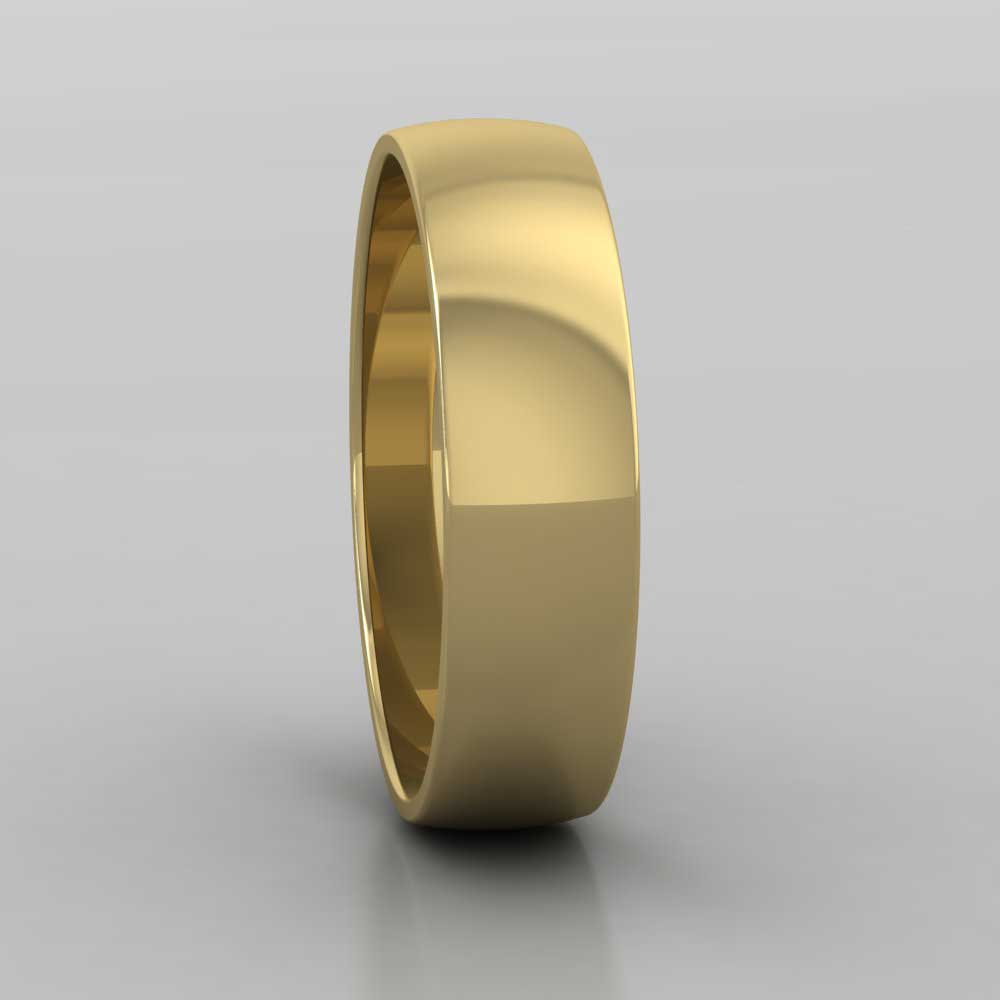 22ct Yellow Gold 5mm 'D' Shape Classic Weight Wedding Ring Right View