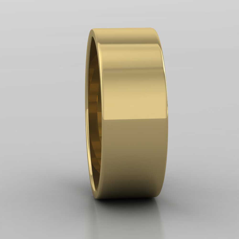 18ct Yellow Gold 7mm Flat Shape Classic Weight Wedding Ring Right View