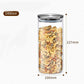 Glass Jars Canister with Stainless Steel Cover Spice Dry Food Storage