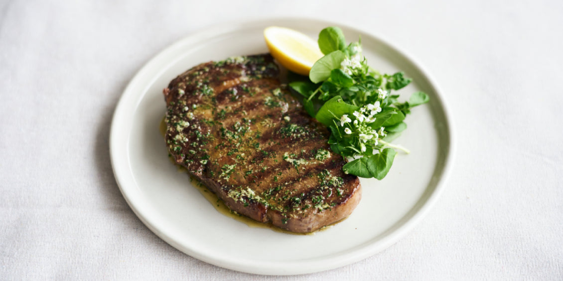 Steak with Shima wasabi butter