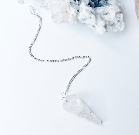 clear quartz pendulum