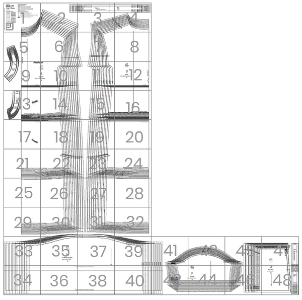 overview of how to assemble the A4 US letter pages of the sewing pattern