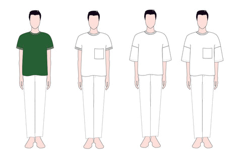 Jack PDF sewing pattern T-shirt variations