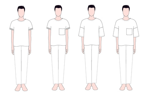 Jack PDF sewing pattern T-shirt variations