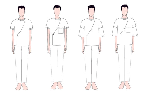 Jack PDF sewing pattern T-shirt with overlap variations