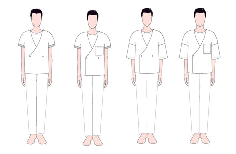 Jack PDF sewing pattern shirt with double overlap variations