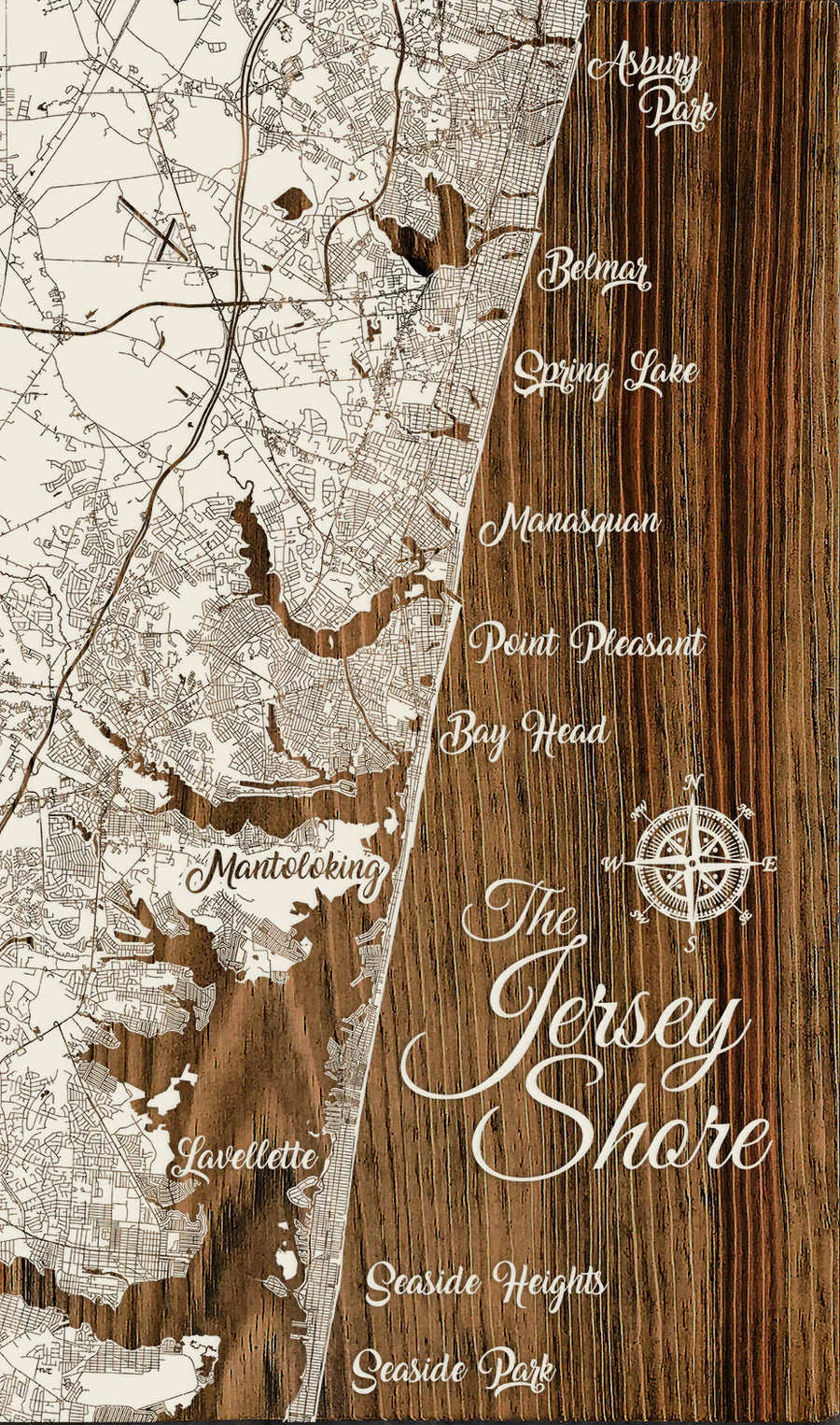 Carved Wood Map - Point Pleasant