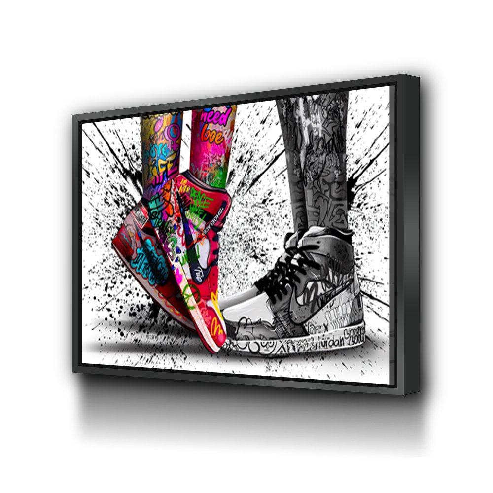 Graffiti Jordan Sneakerhead, Nike Shoe Art, Hypebeast Wall Décor, Acrylic Graphic Wall Art Red Barrel Studio Size: 30 H x 45 W x 2 D