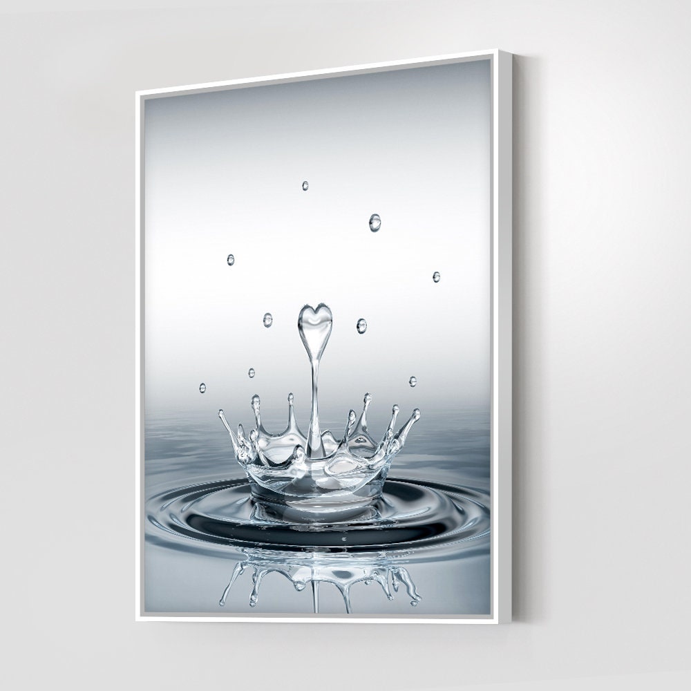 Drop Heart Art Splash Canvas Wall