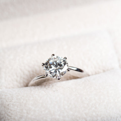 A diamond engagement ring as a Valentine's Day jewelry gift.