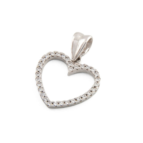 Valentines' Day gift idea heart pendant with diamond accents.